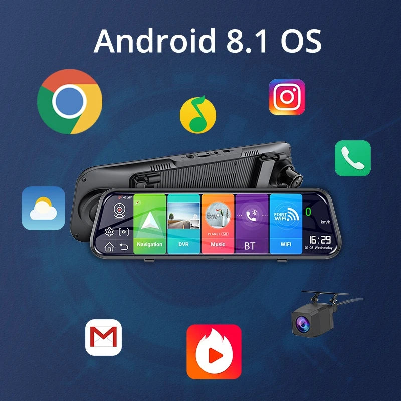 10-Inch Android Mirror Dash Cam