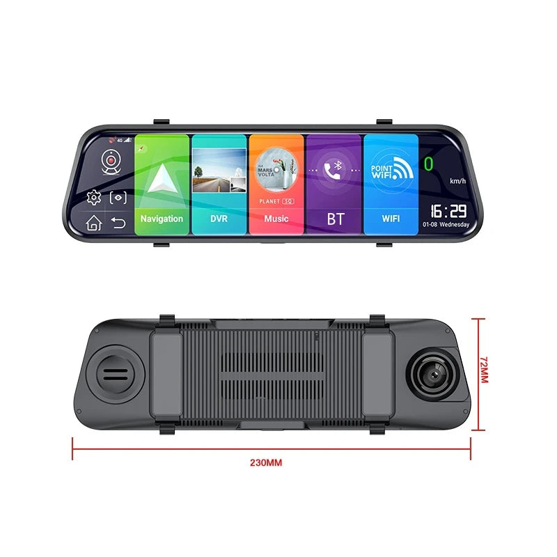 10-Inch Android Mirror Dash Cam