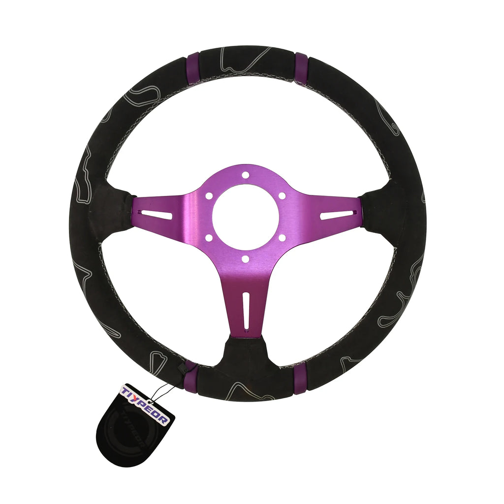 JDM Sport Steering Wheel in Suede and Leather with Deep Dish Design