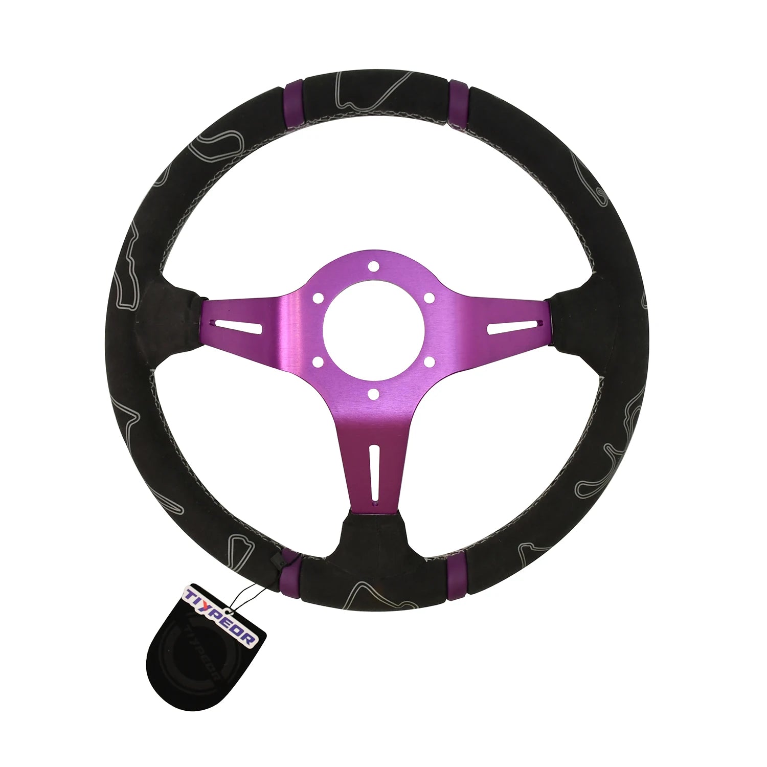 JDM Sport Steering Wheel in Suede and Leather with Deep Dish Design