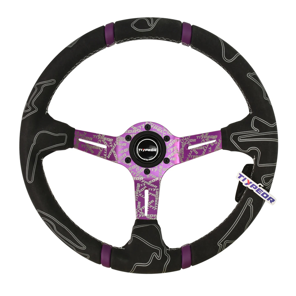 JDM Sport Steering Wheel in Suede and Leather with Deep Dish Design