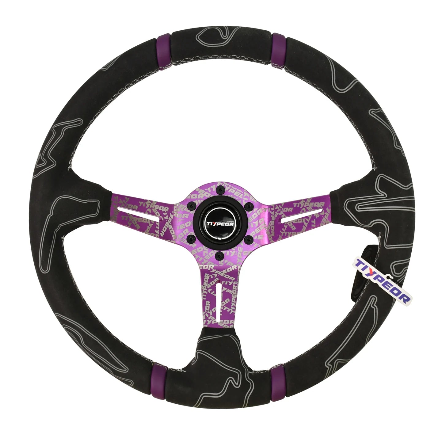 JDM Sport Steering Wheel in Suede and Leather with Deep Dish Design