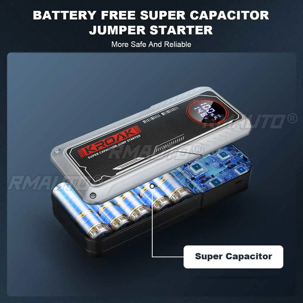 1200A Supercapacitor Portable Car Jump Starter Device